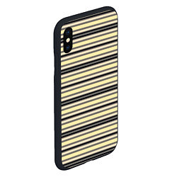 Чехол iPhone XS Max матовый Полосатый жёлто-серый, цвет: 3D-черный — фото 2