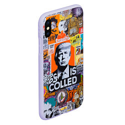 Чехол iPhone XS Max матовый Donald Trump - american сollage, цвет: 3D-светло-сиреневый — фото 2