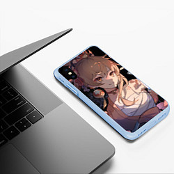 Чехол iPhone XS Max матовый Genshin Impact Yoimiya, цвет: 3D-голубой — фото 2