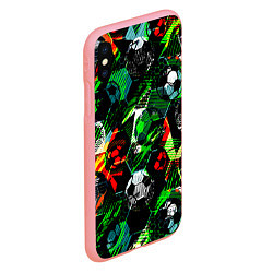 Чехол iPhone XS Max матовый Футбол паттерны, цвет: 3D-баблгам — фото 2