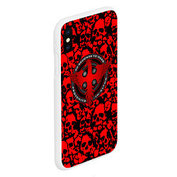 Чехол iPhone XS Max матовый Thirty Seconds to Mars skull pattern, цвет: 3D-белый — фото 2