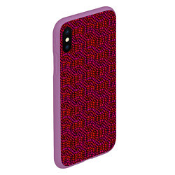 Чехол iPhone XS Max матовый Витражный паттерн оттенков красного, цвет: 3D-фиолетовый — фото 2