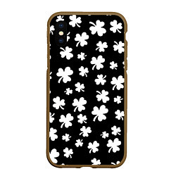 Чехол iPhone XS Max матовый Black clover pattern anime, цвет: 3D-коричневый
