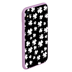 Чехол iPhone XS Max матовый Black clover pattern anime, цвет: 3D-сиреневый — фото 2