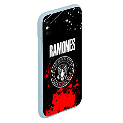 Чехол iPhone XS Max матовый Ramones краски метал группа, цвет: 3D-голубой — фото 2