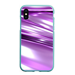 Чехол iPhone XS Max матовый Нежные фиолетовые полосы абстракта, цвет: 3D-мятный