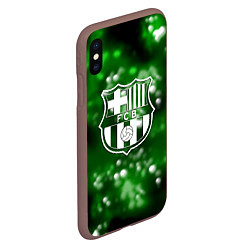 Чехол iPhone XS Max матовый Barcelona боке текстура поле, цвет: 3D-коричневый — фото 2