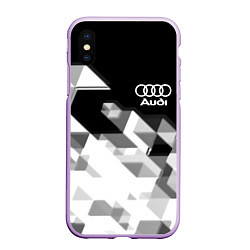 Чехол iPhone XS Max матовый AUDI geometry sport, цвет: 3D-сиреневый