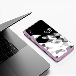 Чехол iPhone XS Max матовый AUDI geometry sport, цвет: 3D-сиреневый — фото 2