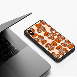 Чехол iPhone XS Max матовый Принт мишки на мишке в свитере, цвет: 3D-черный — фото 2