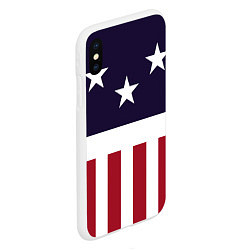 Чехол iPhone XS Max матовый Флаг Америки, цвет: 3D-белый — фото 2