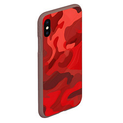 Чехол iPhone XS Max матовый Красный камуфляж крупный, цвет: 3D-коричневый — фото 2