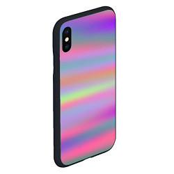 Чехол iPhone XS Max матовый Голографические неоновые полосы, цвет: 3D-черный — фото 2