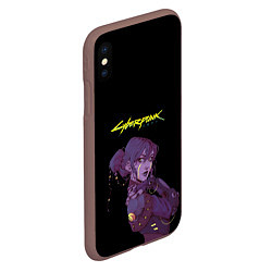 Чехол iPhone XS Max матовый Девушка из cyberpunk, цвет: 3D-коричневый — фото 2