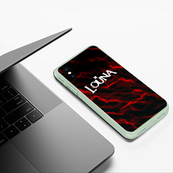 Чехол iPhone XS Max матовый Louna storm рок группа, цвет: 3D-салатовый — фото 2