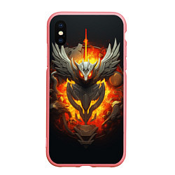 Чехол iPhone XS Max матовый Огненный символ орла, цвет: 3D-баблгам