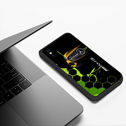 Чехол iPhone XS Max матовый Мерседес AMG тёмный, цвет: 3D-черный — фото 2