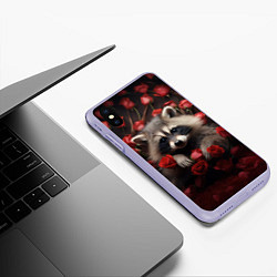 Чехол iPhone XS Max матовый Инот в розах, цвет: 3D-светло-сиреневый — фото 2