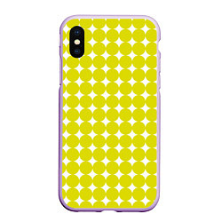 Чехол iPhone XS Max матовый Ретро темно желтые круги, цвет: 3D-сиреневый