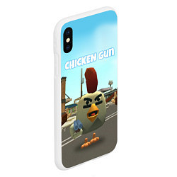 Чехол iPhone XS Max матовый Chicken Gun - shooter, цвет: 3D-белый — фото 2