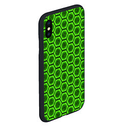 Чехол iPhone XS Max матовый Энергетический щит - зеленый, цвет: 3D-черный — фото 2