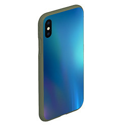 Чехол iPhone XS Max матовый Легкая голография, цвет: 3D-темно-зеленый — фото 2