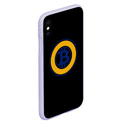 Чехол iPhone XS Max матовый Биткоин лого криптовалюта, цвет: 3D-светло-сиреневый — фото 2