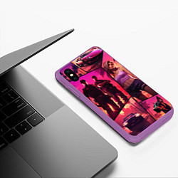 Чехол iPhone XS Max матовый GTA V style art, цвет: 3D-фиолетовый — фото 2