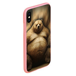 Чехол iPhone XS Max матовый Жирный мишка, цвет: 3D-баблгам — фото 2