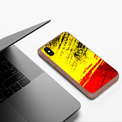 Чехол iPhone XS Max матовый Borussia color краски спорт, цвет: 3D-коричневый — фото 2