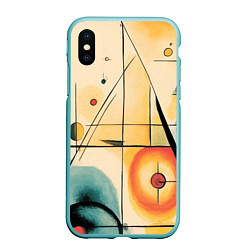 Чехол iPhone XS Max матовый Симфония абстракций, цвет: 3D-мятный