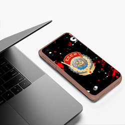 Чехол iPhone XS Max матовый СССР текстура краски, цвет: 3D-коричневый — фото 2