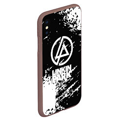 Чехол iPhone XS Max матовый Linkin park logo краски текстура, цвет: 3D-коричневый — фото 2