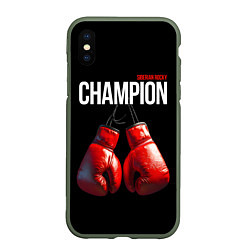 Чехол iPhone XS Max матовый Siberian Rocky Champion, цвет: 3D-темно-зеленый