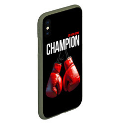 Чехол iPhone XS Max матовый Siberian Rocky Champion, цвет: 3D-темно-зеленый — фото 2