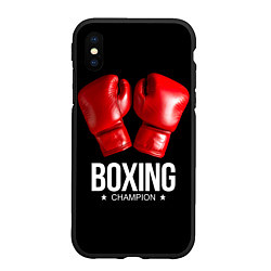Чехол iPhone XS Max матовый Boxing Champion, цвет: 3D-черный
