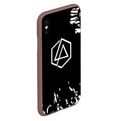 Чехол iPhone XS Max матовый Linkin park краски текстура рок, цвет: 3D-коричневый — фото 2