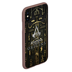 Чехол iPhone XS Max матовый Assassins истоки иероглифы, цвет: 3D-коричневый — фото 2