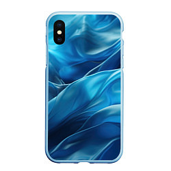 Чехол iPhone XS Max матовый Синие абстрактные волны