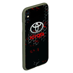 Чехол iPhone XS Max матовый Toyota краски броня, цвет: 3D-темно-зеленый — фото 2