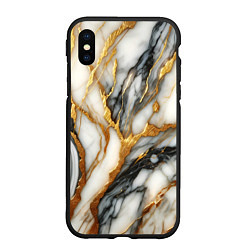 Чехол iPhone XS Max матовый Мрамор - текстура, цвет: 3D-черный