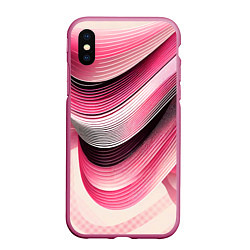 Чехол iPhone XS Max матовый Волны - текстура, цвет: 3D-малиновый