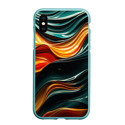 Чехол iPhone XS Max матовый Вязкая объемная текстура, цвет: 3D-мятный