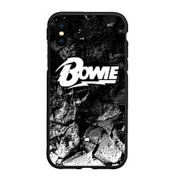 Чехол iPhone XS Max матовый David Bowie black graphite