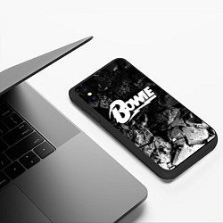 Чехол iPhone XS Max матовый David Bowie black graphite, цвет: 3D-черный — фото 2