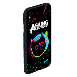 Чехол iPhone XS Max матовый Asking Alexandria - rock star cat, цвет: 3D-черный — фото 2