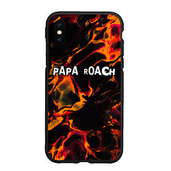 Чехол iPhone XS Max матовый Papa Roach red lava, цвет: 3D-черный