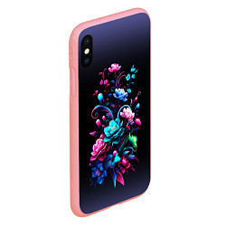 Чехол iPhone XS Max матовый Цветы - нейросеть, цвет: 3D-баблгам — фото 2