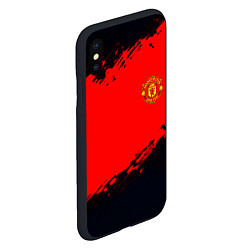 Чехол iPhone XS Max матовый Manchester United colors sport, цвет: 3D-черный — фото 2