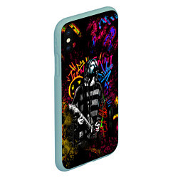 Чехол iPhone XS Max матовый Nirvana краски звука, цвет: 3D-мятный — фото 2